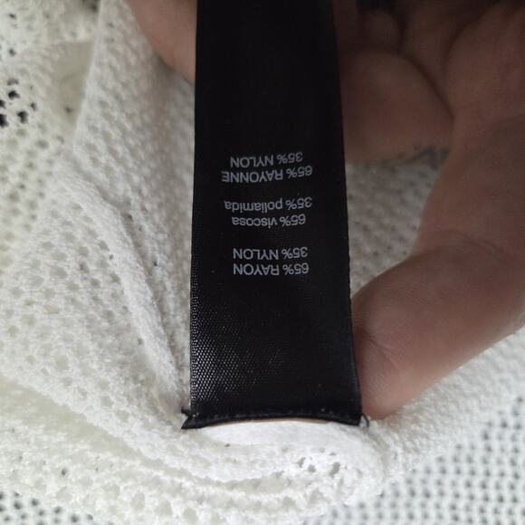 Chicos Travelers Mesh Open Front Long Line Cardigan Delicate Mesh Size 2 Large - Picture 4 of 7